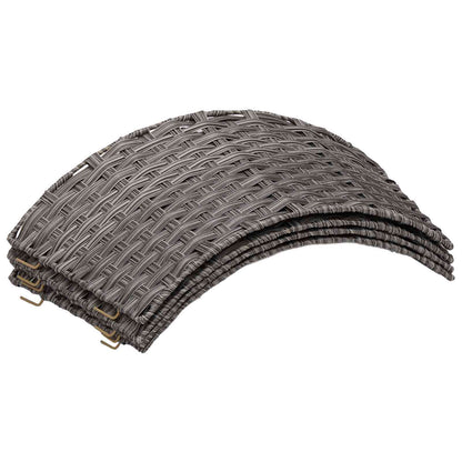 vidaXL Christmas Tree Collar Round Grey Dia. 90 x 28 cm Poly Rattan