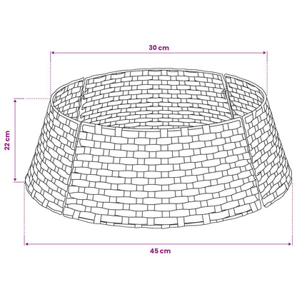 vidaXL Christmas Tree Collar Round Light Brown Dia. 45 x 22 cm