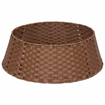 vidaXL Christmas Tree Collar Round Light Brown Dia. 60 x 22 cm
