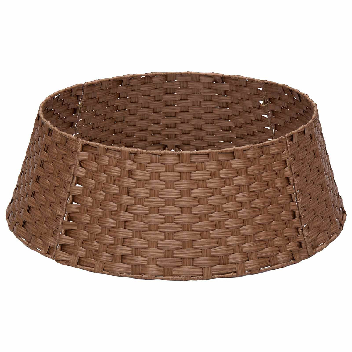 vidaXL Christmas Tree Collar Round Light Brown Dia. 90 x 28 cm