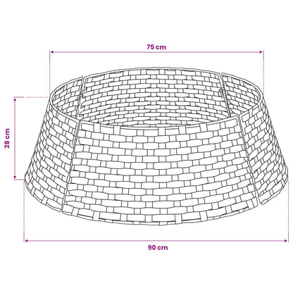 vidaXL Christmas Tree Collar Round Light Brown Dia. 90 x 28 cm