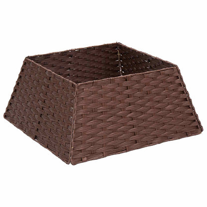 vidaXL Christmas Tree Collar Square Dark Brown 60 x 60 x 28 cm