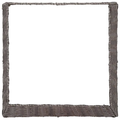vidaXL Christmas Tree Collar Square Grey 60 x 60 x 28 cm Poly Rattan
