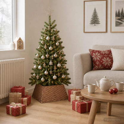 vidaXL Christmas Tree Collar Square Light Brown 50 x 50 x 25 cm