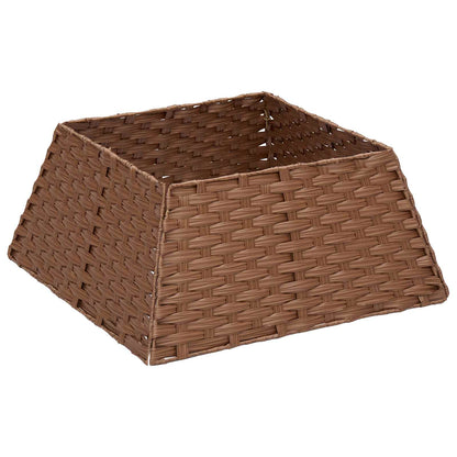 vidaXL Christmas Tree Collar Square Light Brown 60 x 60 x 28 cm