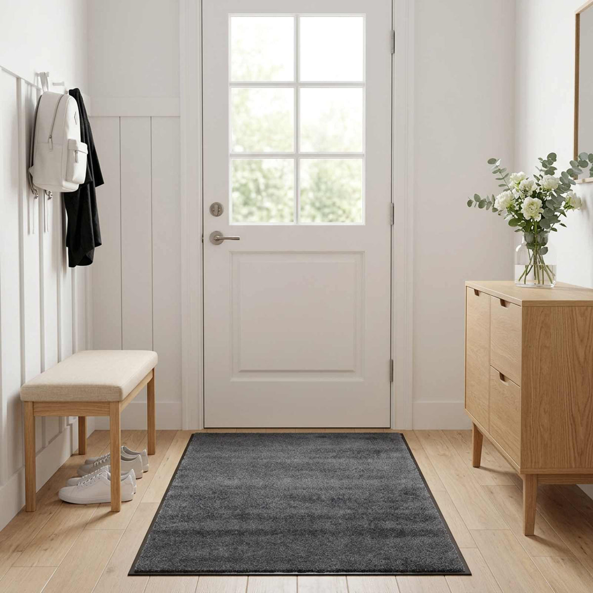 vidaXL Doormat Light Grey 120 x 90 cm 100% Polyamide