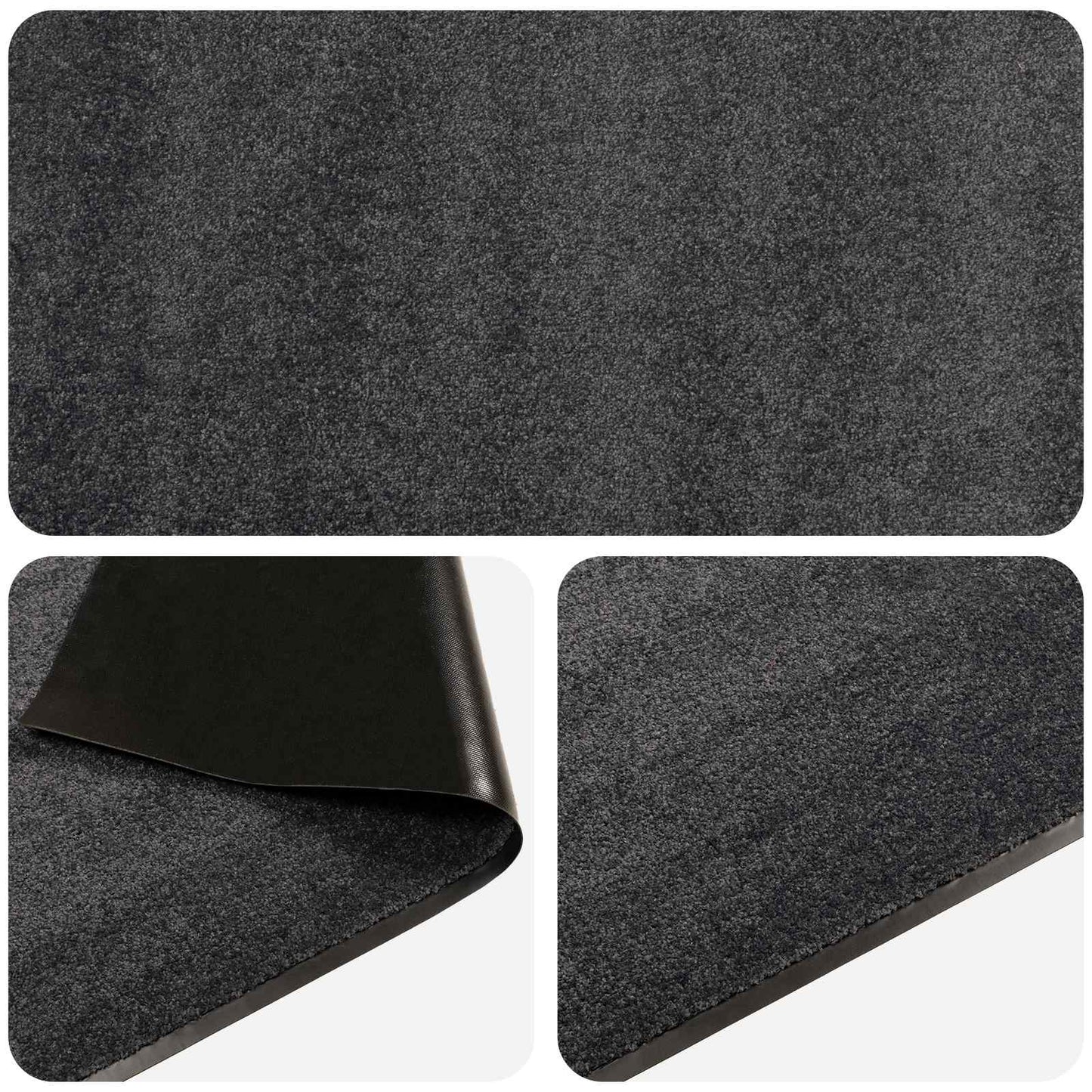 vidaXL Doormat Light Grey 150 x 90 cm 100% Polyamide Washable