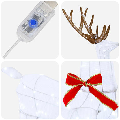 vidaXL 3D Christmas Reindeer LOVIISA 140 LEDs Cold White