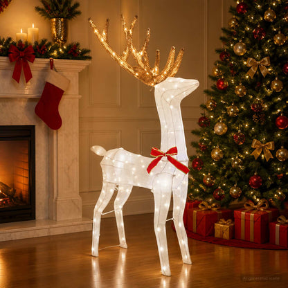 vidaXL 3D Christmas Reindeer LOVIISA 140 LEDs Cold White
