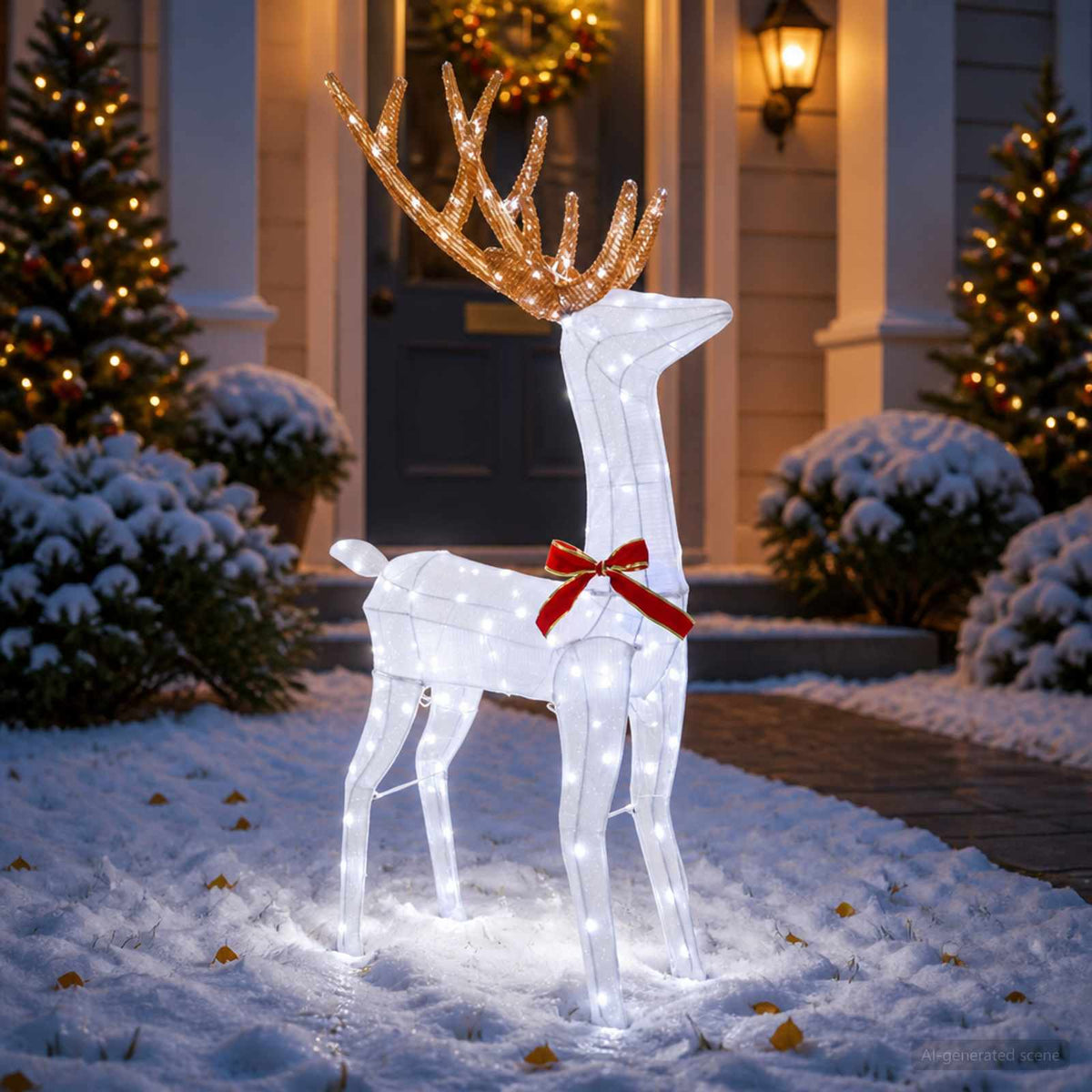 vidaXL 3D Christmas Reindeer LOVIISA 140 LEDs Cold White
