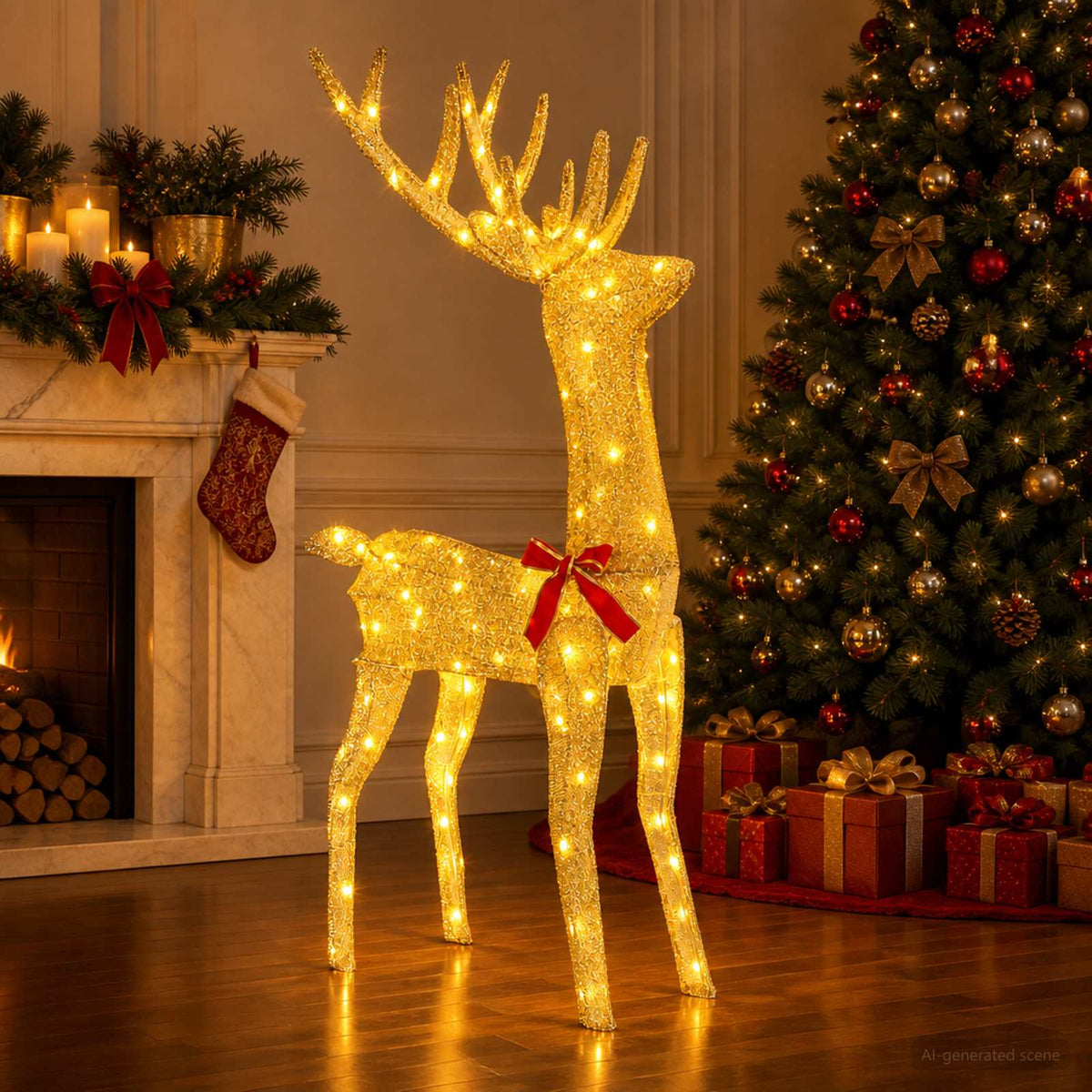 vidaXL 3D Christmas Reindeer LOVIISA 140 LEDs Warm White