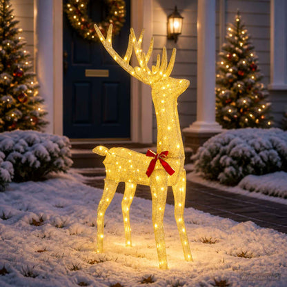 vidaXL 3D Christmas Reindeer LOVIISA 140 LEDs Warm White