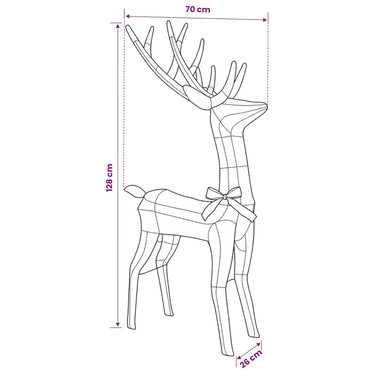 vidaXL 3D Christmas Reindeer LOVIISA 300 LEDs Cold White