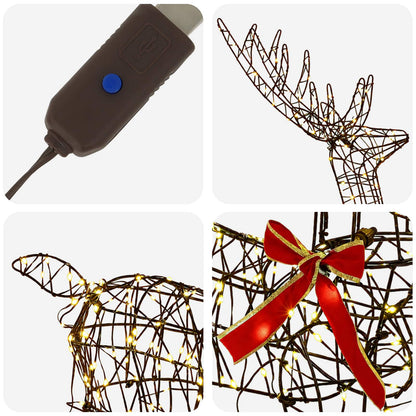 vidaXL 3D Christmas Reindeer LOVIISA 300 LEDs Warm White