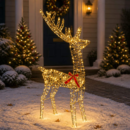 vidaXL 3D Christmas Reindeer LOVIISA 300 LEDs Warm White