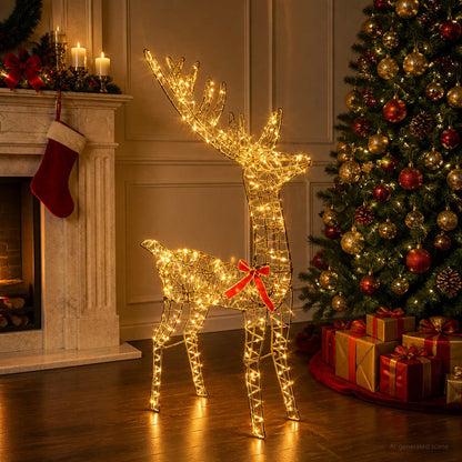 vidaXL 3D Christmas Reindeer LOVIISA 300 LEDs Warm White