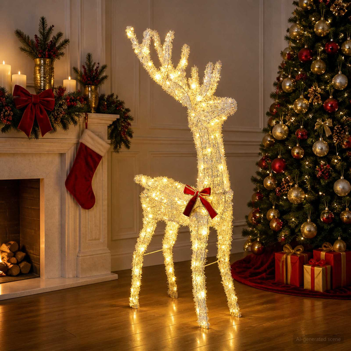 vidaXL 3D Christmas Reindeer LOVIISA 140 LEDs Warm White
