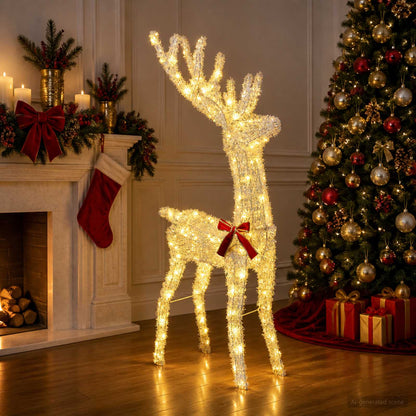 vidaXL 3D Christmas Reindeer LOVIISA 140 LEDs Warm White