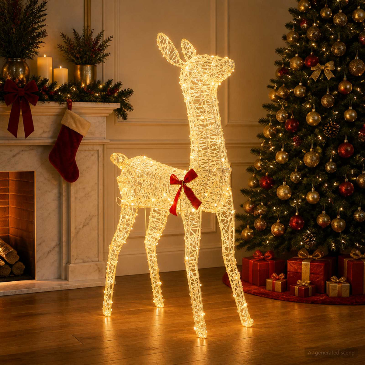 vidaXL 3D Christmas Reindeer LOVIISA 110 LEDs Warm White