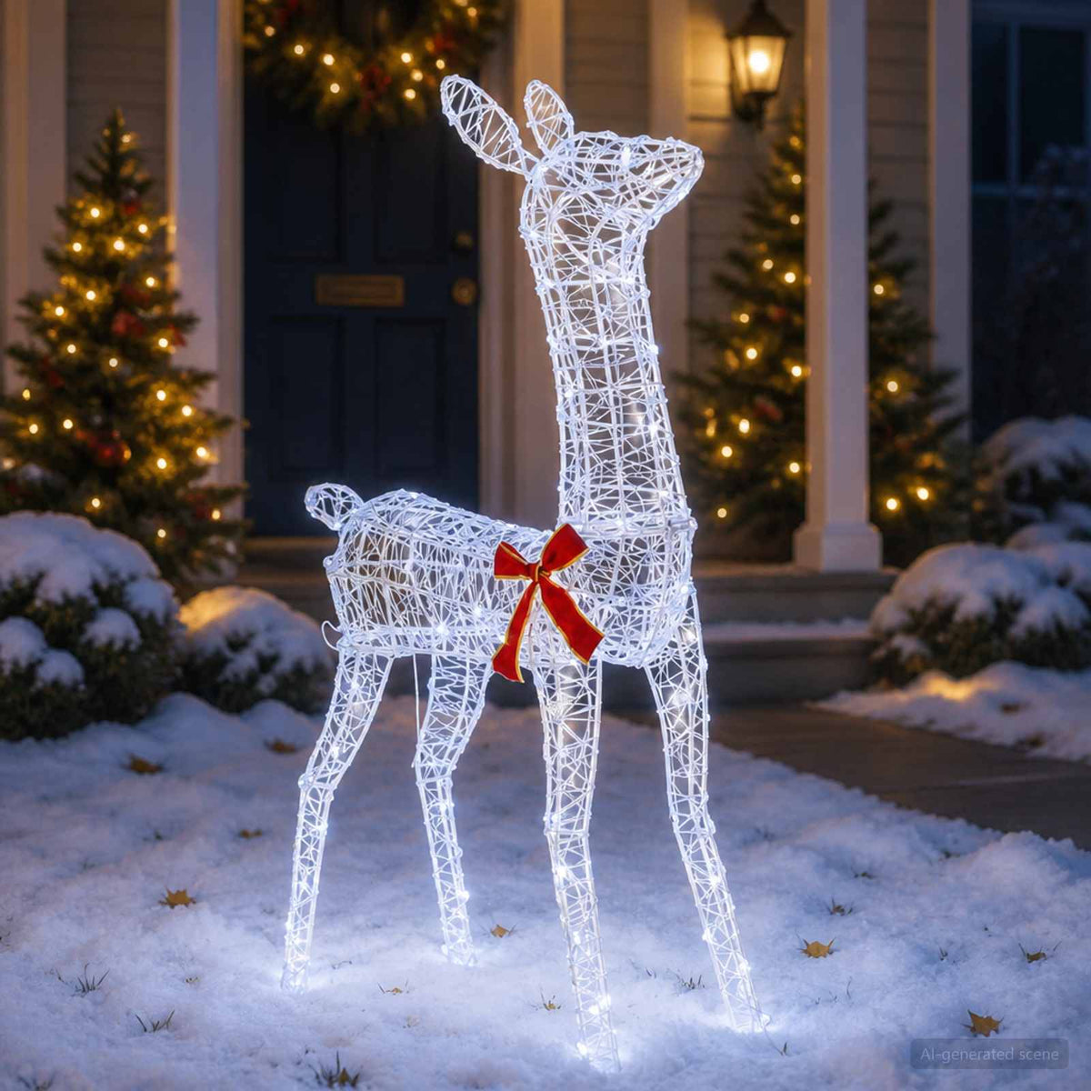vidaXL 3D Christmas Reindeer LOVIISA 110 LEDs Cold White