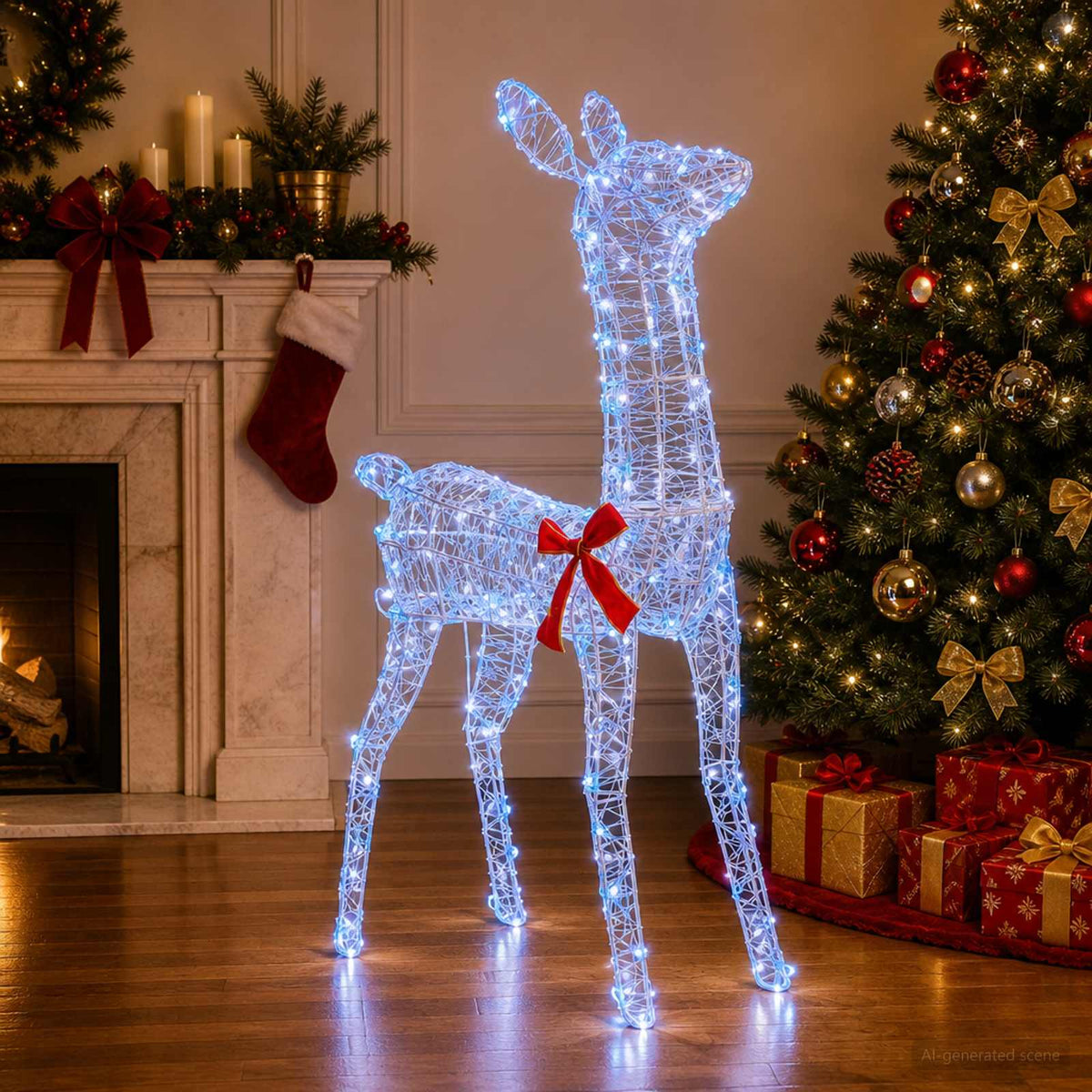 vidaXL 3D Christmas Reindeer LOVIISA 110 LEDs Blue 70 x 26 x 100 cm