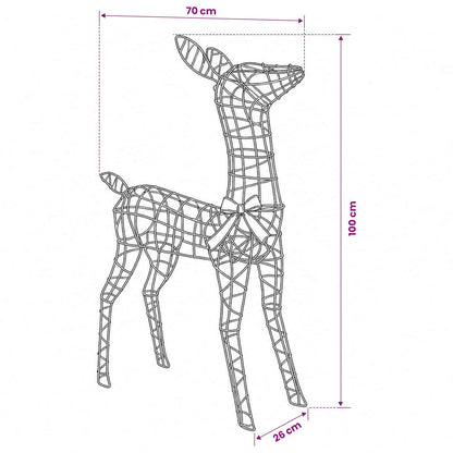 vidaXL 3D Christmas Reindeer LOVIISA 110 LEDs Blue 70 x 26 x 100 cm
