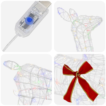vidaXL 3D Christmas Reindeer LOVIISA 110 LEDs Multicolour