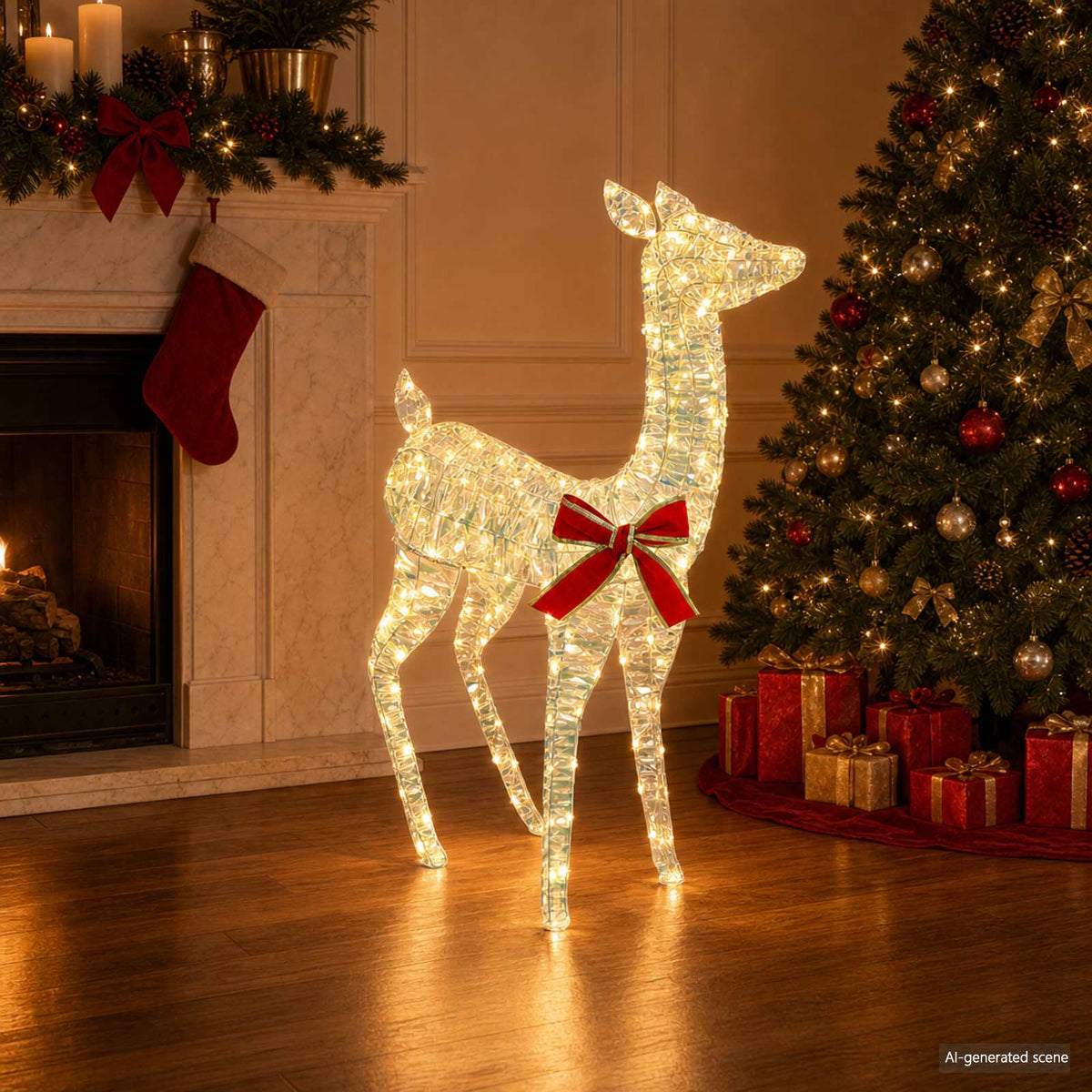 vidaXL 3D Christmas Reindeer LOVIISA 110 LEDs Warm White