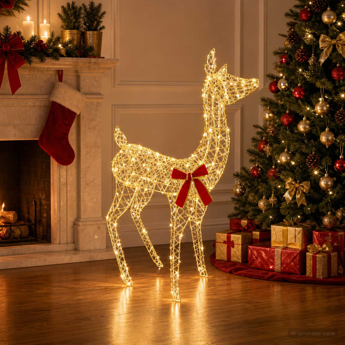 vidaXL 3D Christmas Reindeer LOVIISA 110 LEDs Warm White