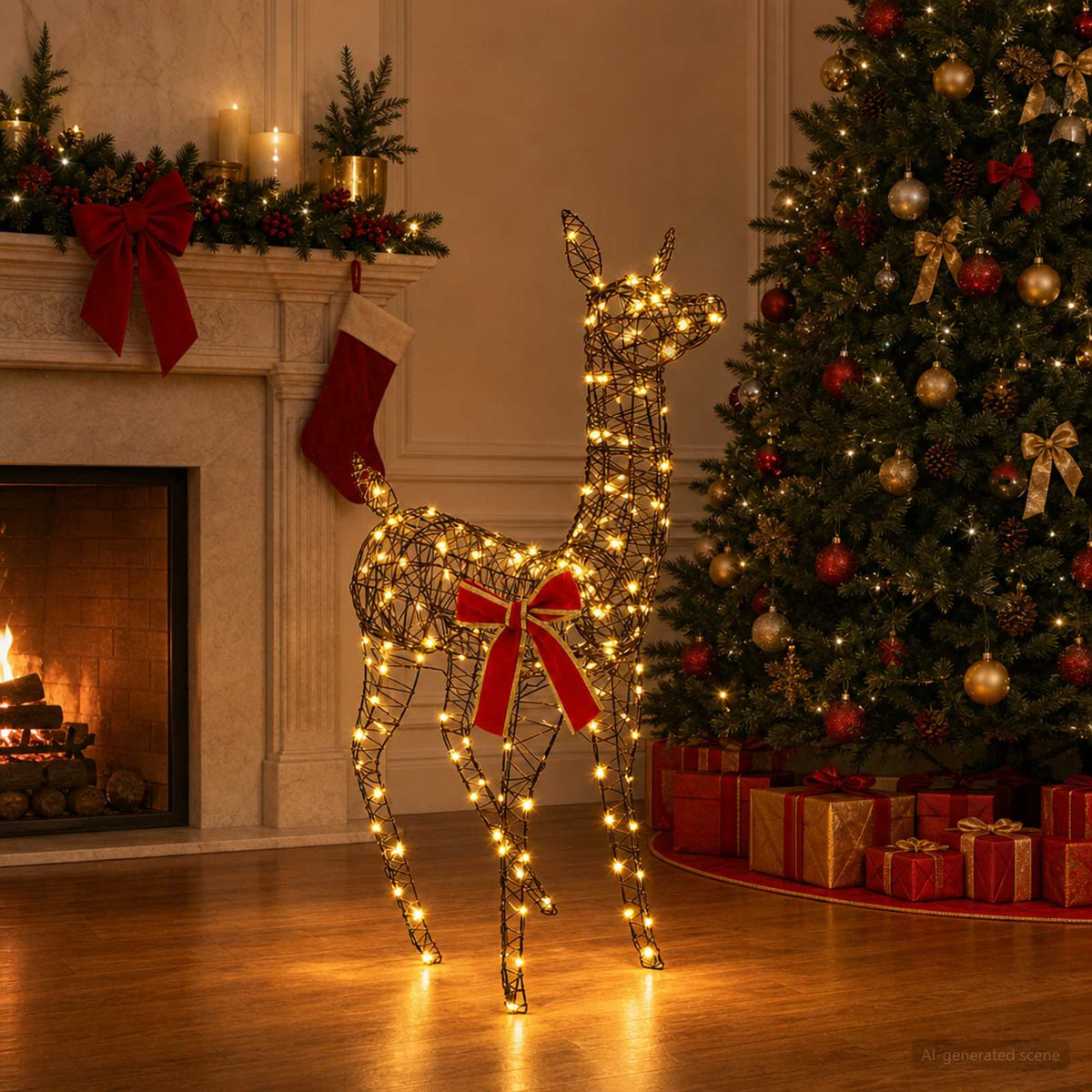 vidaXL 3D Christmas Reindeer LOVIISA 110 LEDs Warm White