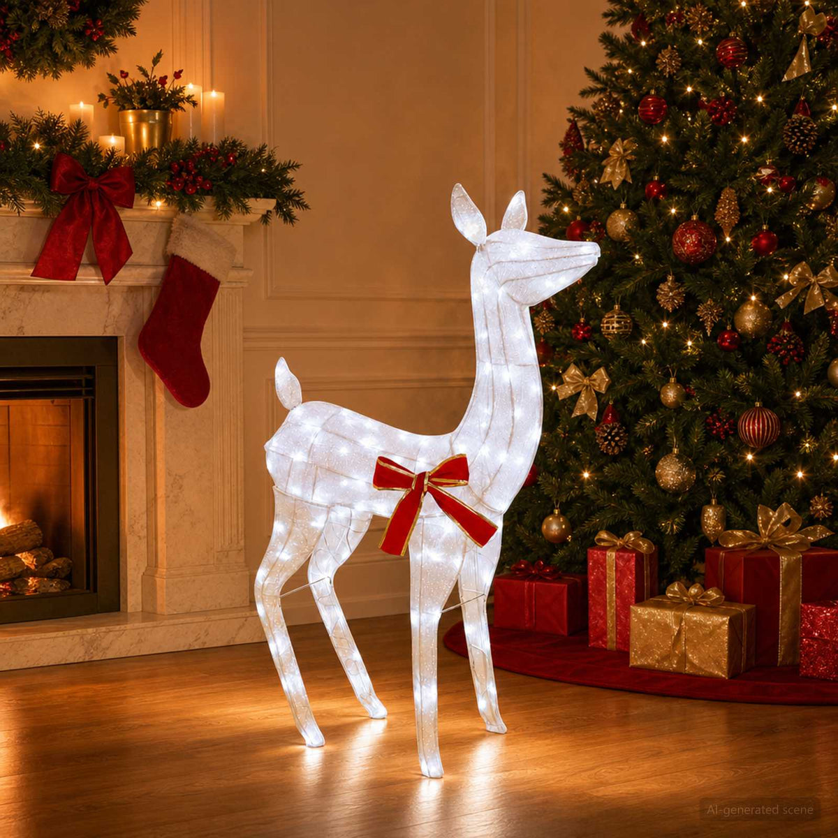 vidaXL 3D Christmas Reindeer LOVIISA 110 LEDs Cold White