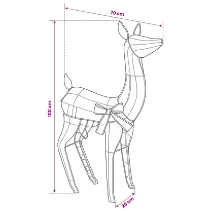 vidaXL 3D Christmas Reindeer LOVIISA 110 LEDs Cold White