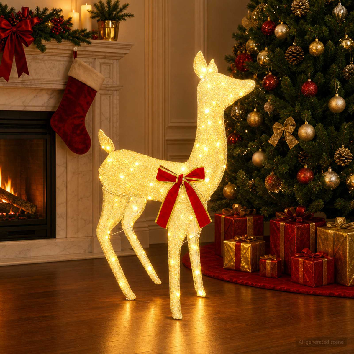 vidaXL 3D Christmas Reindeer LOVIISA 110 LEDs Warm White