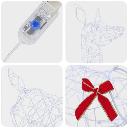 vidaXL 3D Christmas Reindeer LOVIISA 285 LEDs Cold White