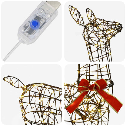 vidaXL 3D Christmas Reindeer LOVIISA 285 LEDs Warm White