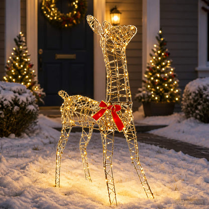 vidaXL 3D Christmas Reindeer LOVIISA 285 LEDs Warm White