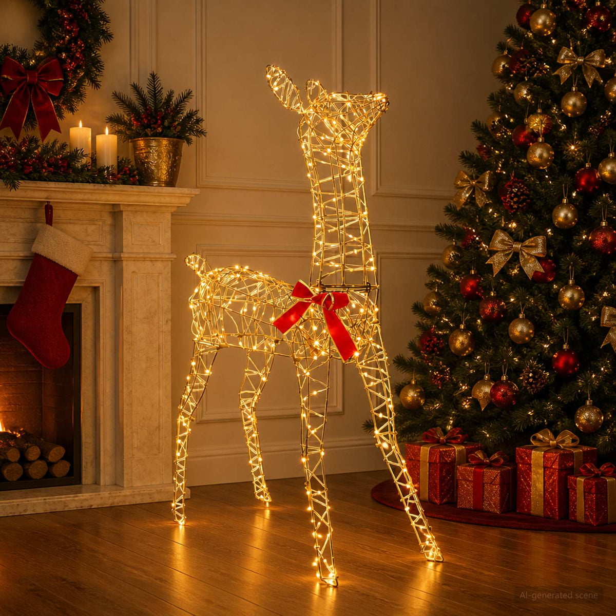 vidaXL 3D Christmas Reindeer LOVIISA 285 LEDs Warm White
