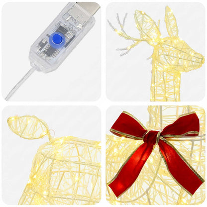 vidaXL 3D Christmas Reindeer LOVIISA 140 LEDs Warm White