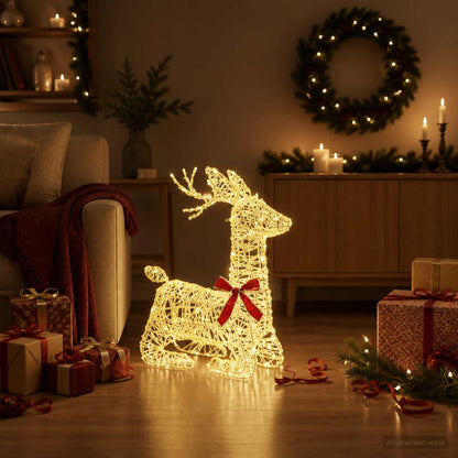 vidaXL 3D Christmas Reindeer LOVIISA 140 LEDs Warm White