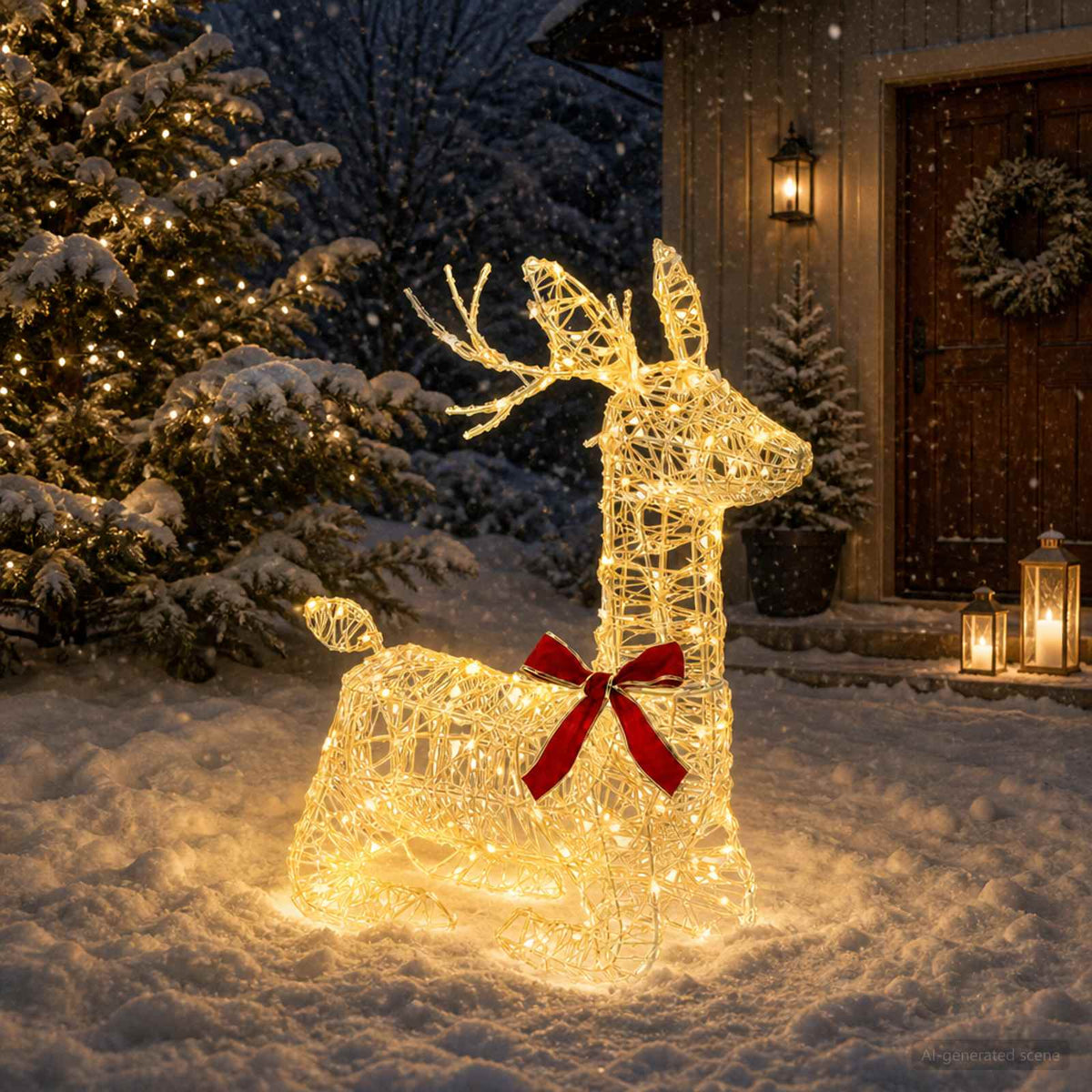 vidaXL 3D Christmas Reindeer LOVIISA 140 LEDs Warm White