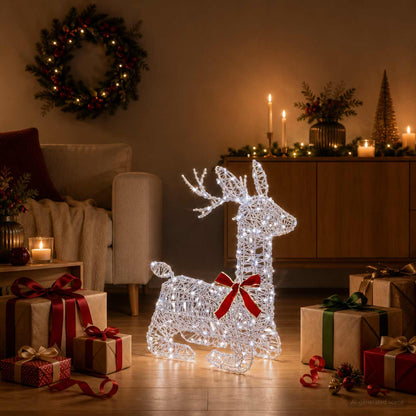 vidaXL 3D Christmas Reindeer LOVIISA 140 LEDs Cold White
