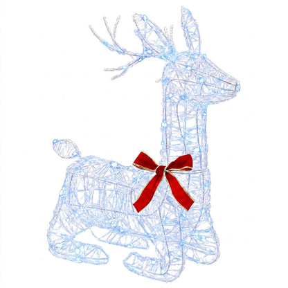 vidaXL 3D Christmas Reindeer LOVIISA 140 LEDs Blue 55 x 22 x 63 cm