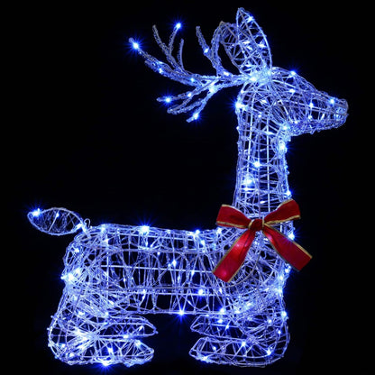 vidaXL 3D Christmas Reindeer LOVIISA 140 LEDs Blue 55 x 22 x 63 cm