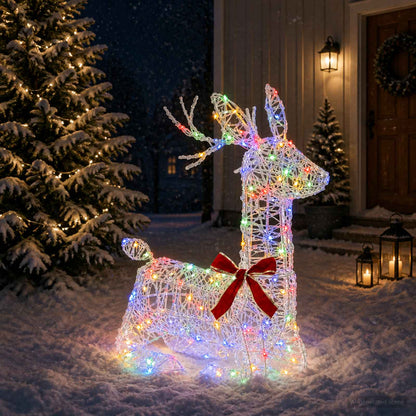 vidaXL 3D Christmas Reindeer LOVIISA 140 LEDs Multicolour