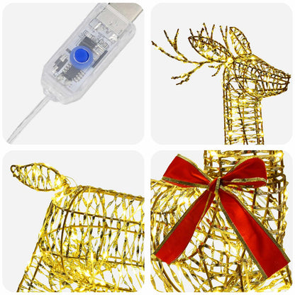 vidaXL 3D Christmas Reindeer LOVIISA 140 LEDs Warm White