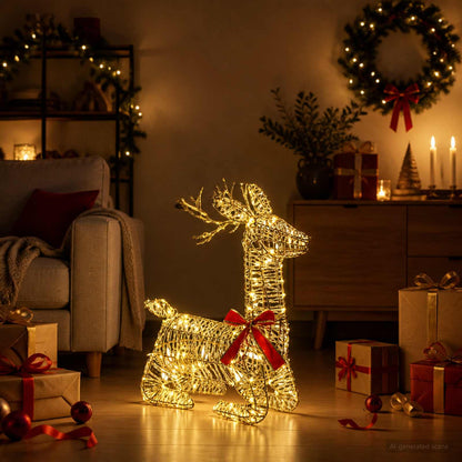 vidaXL 3D Christmas Reindeer LOVIISA 140 LEDs Warm White