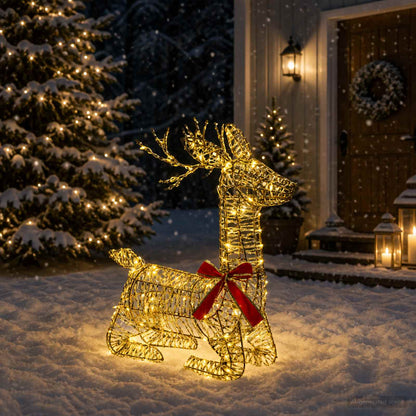 vidaXL 3D Christmas Reindeer LOVIISA 140 LEDs Warm White