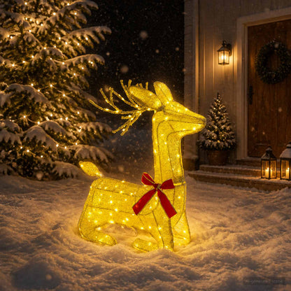 vidaXL 3D Christmas Reindeer LOVIISA 140 LEDs Warm White