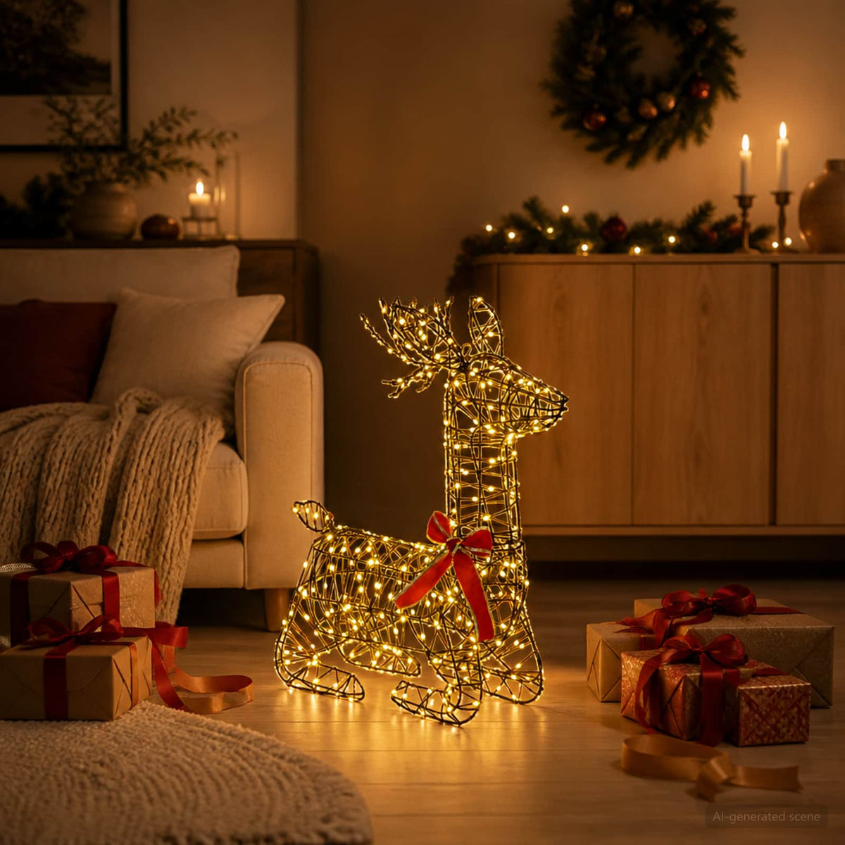 vidaXL 3D Christmas Reindeer LOVIISA 280 LEDs Warm White