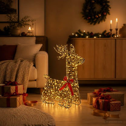 vidaXL 3D Christmas Reindeer LOVIISA 280 LEDs Warm White